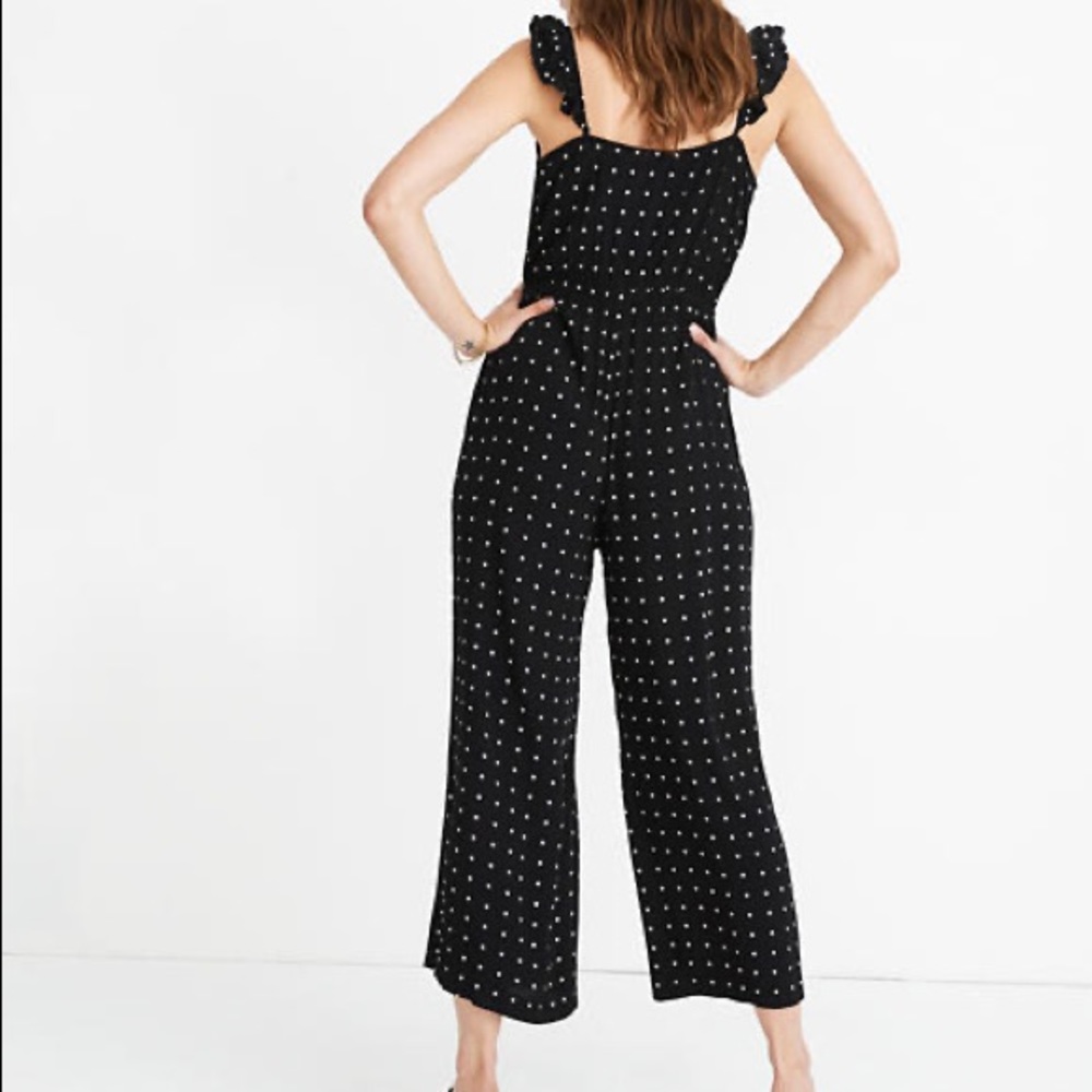 Ruffle-Front Wrap Jumpsuit In Grid Dot - image 3